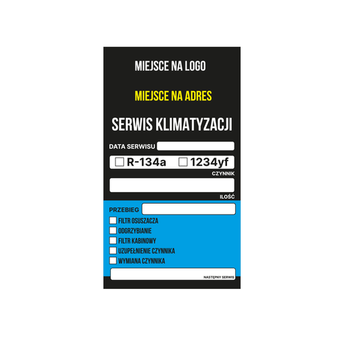 Naklejki serwisowe - Klimatyzacja