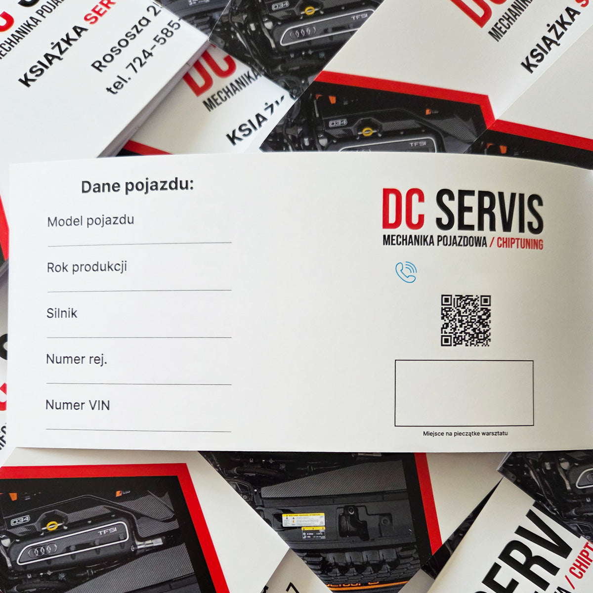 Książki serwisowe z logo