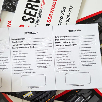 Książki serwisowe z logo